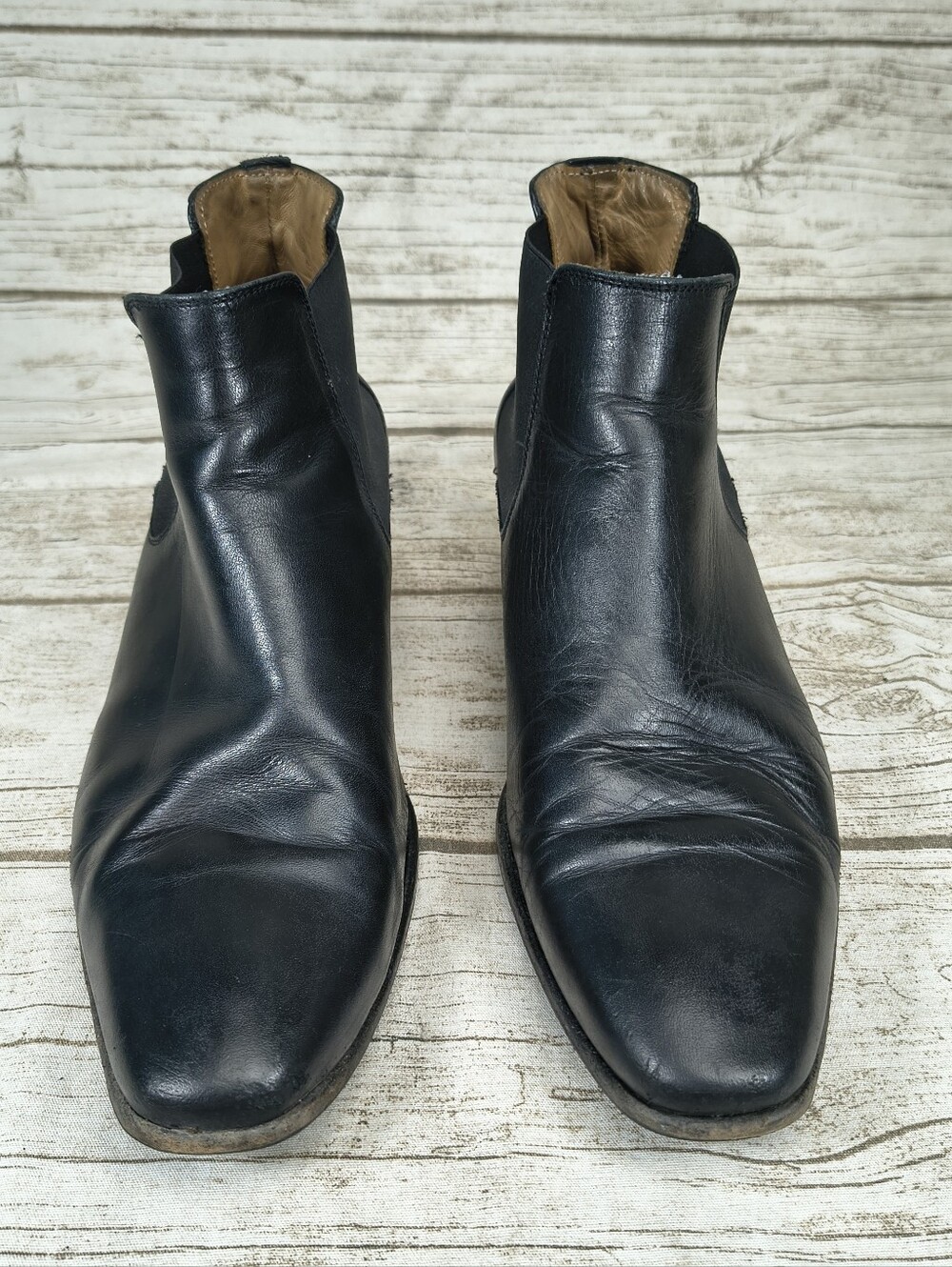 Paul Smith Black Leather Slip On Boots Men Size 42